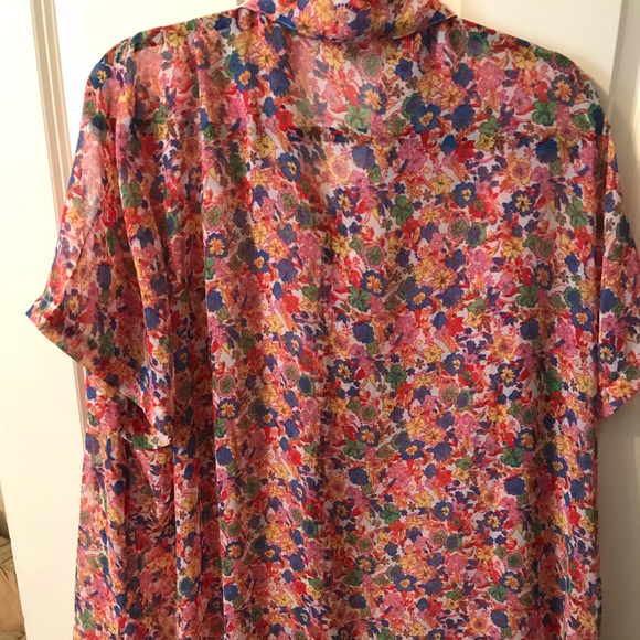 Simply Be Gorgeous sheer Floral high low hem Tunic - Picture 6 of 8